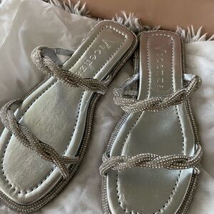 Vicenza Silver Rhinestone Women's Sandals